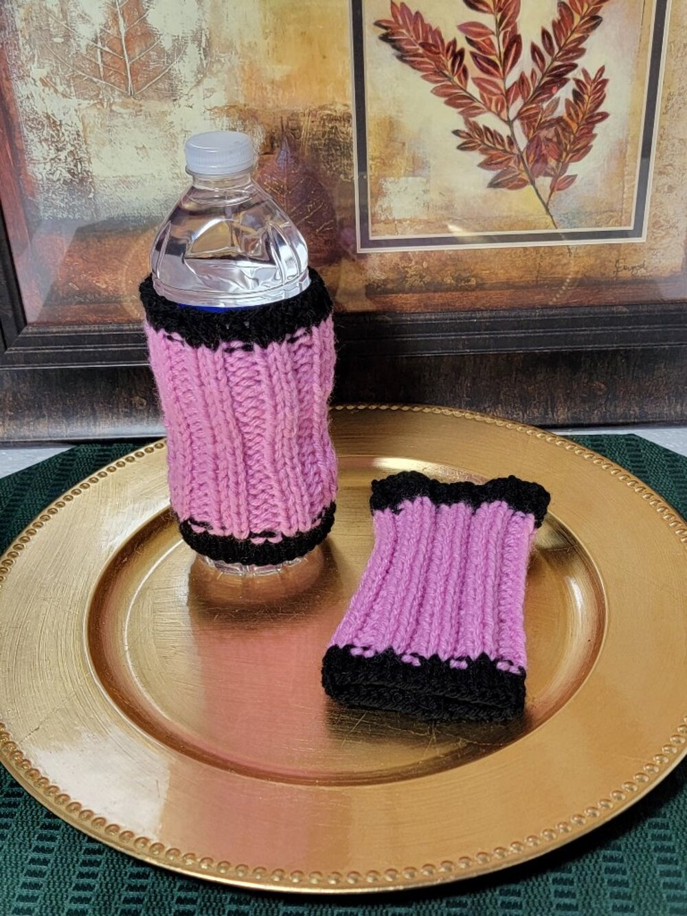 Bottle or Can Cozy Handknit Set of 2